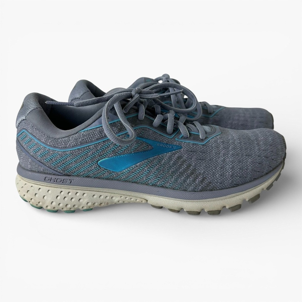 Brooks Ghost 12 Athletic Sneakers Blue Gray Running Gym Shoes Womens 9 B Medium